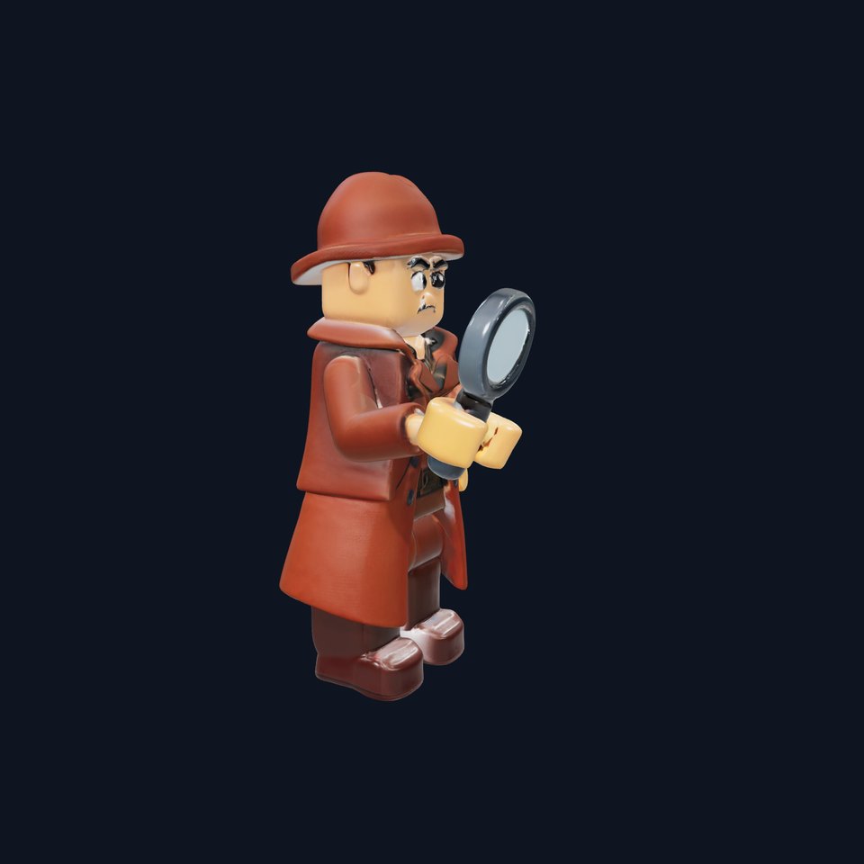Detective Character Model Rigged and Animated